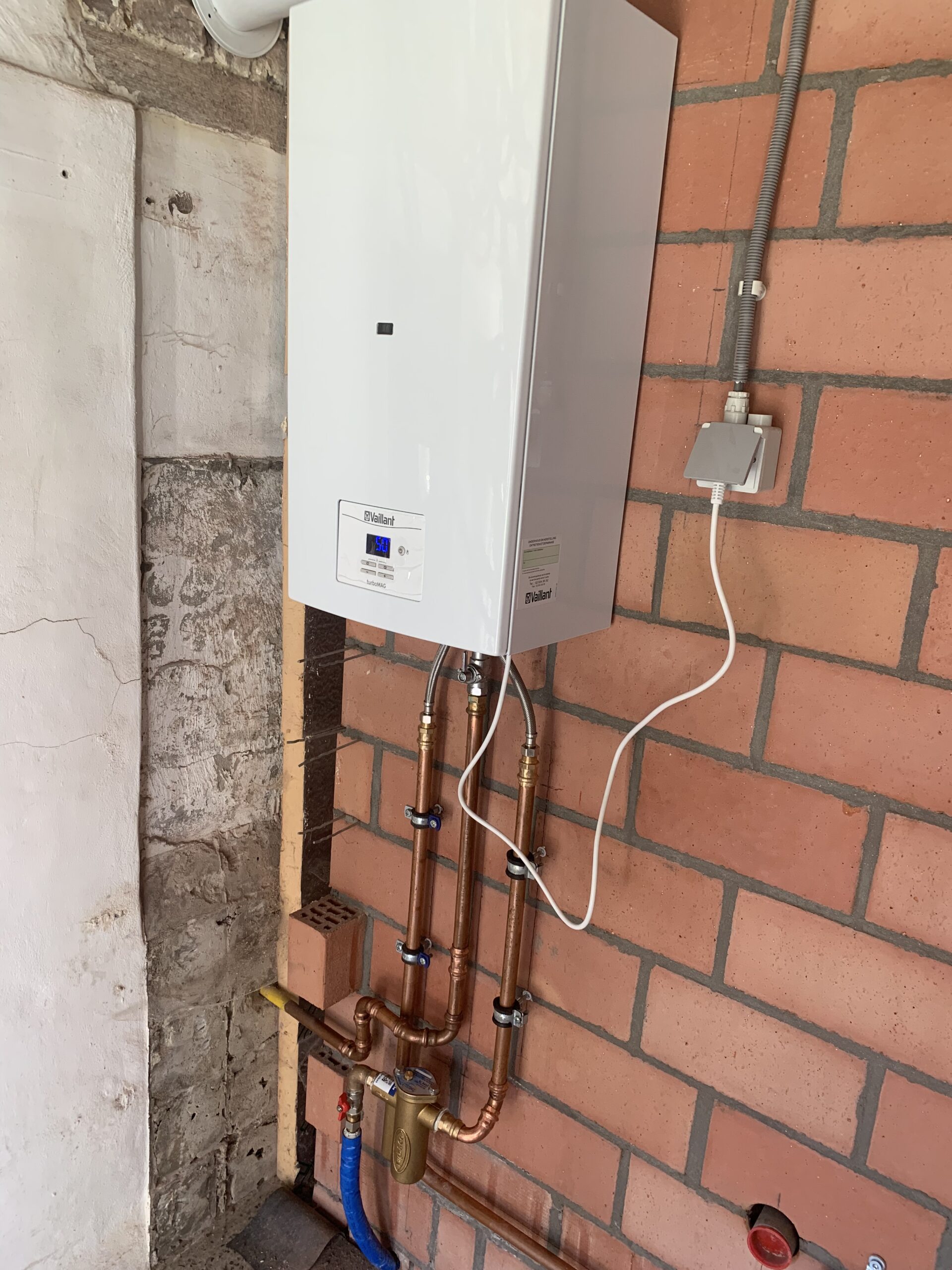 Afwerking gaswandketel