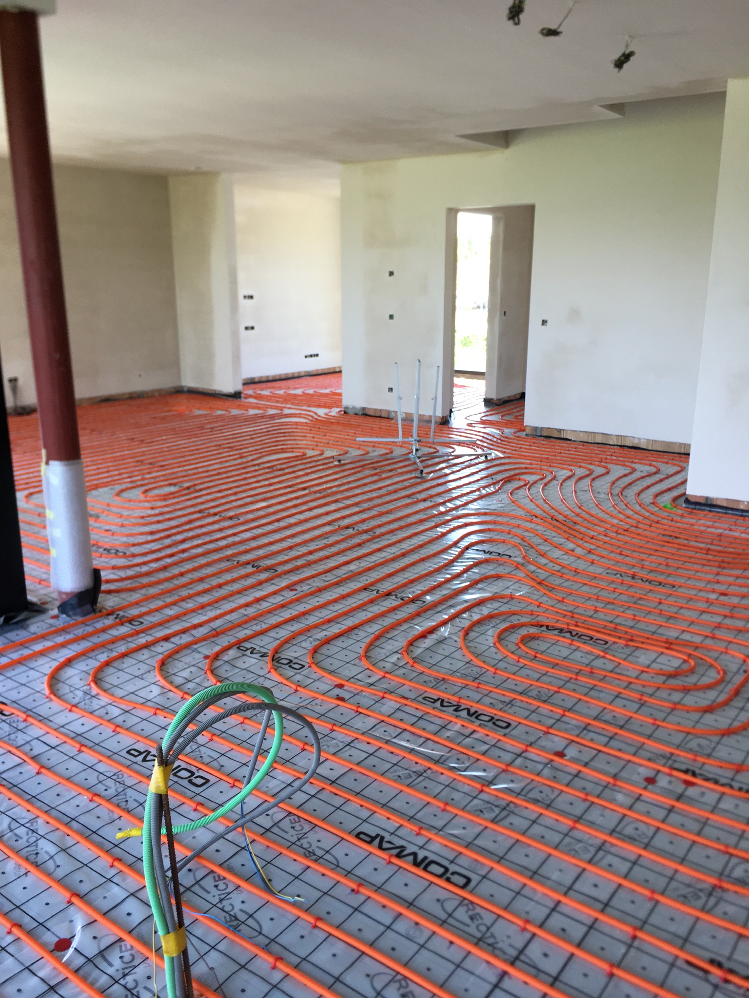 Vloerverwarming doorheen het huis